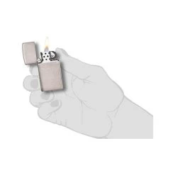 Zippo - Slim Brushed Chrome Lighter -VildmarksEventyr zippo 1600 slim brushed chrome 04.w610.h610.fill